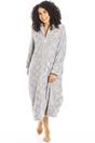 Grey Camille Lingerie Grey Full Length Zip Housecoat With Inseam Pockets, Image 1 of 5