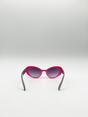 Pink Oval Cat-Eye Sunglasses in Hot Pink, Image 6 of 6