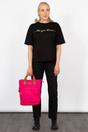 Fuchsia Etre Fuchsia Plain Top Handle Foldable Backpack, Image 2 of 5