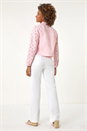 Pink Cotton Blend Broderie Sleeve Jacket, Image 3 of 6