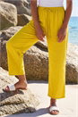 Ochre Cropped Linen Blend Trouser, Image 2 of 4