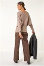 Beige Ribbed Batwing Knit Jumper, Image 4 of 5