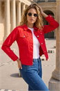 Red Stretch Pocket Detail Jacket, Image 2 of 4