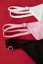 Multi 3 Pack Ribbed Knitted Thong Briefs with Side Strap Detail, Image 3 of 3