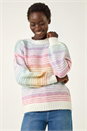 Multi  Rainbow Stripe Knit Jumper, Image 5 of 8