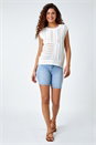 Ivory  Pointelle Cotton Blend Knitted Vest, Image 2 of 7