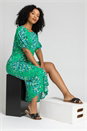Green Petite Floral Print Empire Midi Dress, Image 5 of 5