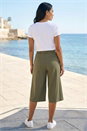 Olive Pleat Front Stretch Culottes, Image 2 of 3