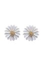 White AVANT-GARDE PARIS White Fuchsia Floral Studs, Image 1 of 5