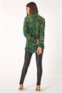 Emerald Paisley Print Pleated Blouse, Image 3 of 5