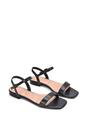 Black XY LONDON Black 'Hallie' Open Toe Flat Strappy Sandals With Ankle Strap, Image 5 of 5