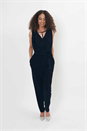 Navy  Julianna Cowl Neck Diamante Jumpsuit, Image 2 of 3