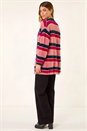 Pink Fluffy Stripe Knit Cardigan, Image 3 of 5