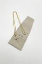 Gold Diamante Cross Pendant Necklace in Gold, Image 3 of 3
