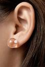 White Glass Ball Stud Earrings 12mm, Image 2 of 3
