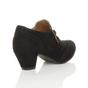 Black AJVANI Black Mid Cuban Heel Brogue Button Ankle Boots, Image 4 of 6