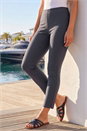 Dark Grey Petite Full Length Elastic Waist Trousers, Image 2 of 4
