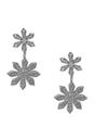 Silver Double Daisy Crystal Drop Earrings, Image 1 of 3