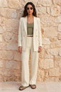 Ivory  Linen Blend Belted Trouser, Image 5 of 5