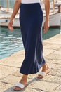 Navy  Dusk Knitted Midi Skirt, Image 2 of 4