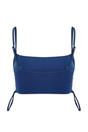 Navy Square Neck Ruched Side Detail Bikini Top, Image 2 of 2