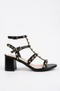 Black Edie Studded T Bar Block Sandals, Image 1 of 7