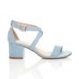 Light Blue AJVANI Light Blue Mid Block Heel Crossed Straps Sandals, Image 2 of 6