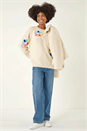 Ivory  Floral Rainbow Knit Jumper, Image 3 of 8