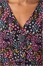 Black Ditsy Floral V-Neck Kimono Top, Image 4 of 4