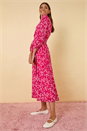 Pink Heart Print Midi Dress, Image 1 of 7