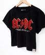 Black AC/DC Crop Cropped Short Sleeved T-Shirt, Image 4 of 5