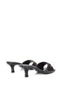Black XY LONDON Black 'Toni' Square Toe Mule Heeled Sandals With Decorative Buckle, Image 4 of 6