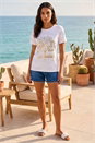 Ivory  Foil Tree Print T-Shirt, Image 4 of 4