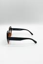 Tortoishell Oversized Rounded Angular Sunglasses, Image 4 of 5