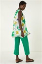 Green Abstract Print Overlay Top, Image 1 of 5