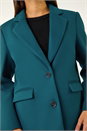 Teal Tailored Single Breasted Coat, Image 6 of 6
