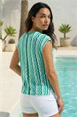 Green Wave Stripe Knit Top, Image 3 of 4