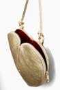 Gold Metallic Italian Leather Heart Crossbody Bag, Image 4 of 5