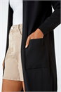 Black Knitted Longline Cardigan, Image 5 of 5