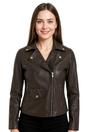 Black Classic Brando Biker Leather Jacket, Image 1 of 8