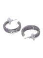 Silver Pavé Tapered Hoop Earrings, Image 2 of 3