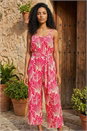 Pink Abstract Strappy Jumpsuit, Image 2 of 4