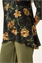 Yellow Floral Print Stretch Tunic Top, Image 5 of 5