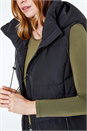 Black Longline Hooded Gilet, Image 5 of 5