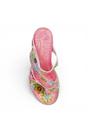Pink Womens Leather Wedge Sandals - Balade 32, Image 7 of 7