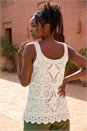 Natural  Cotton Crochet Knit Vest Top, Image 3 of 4