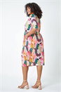 Pink Curve Abstract Relaxed Pocket Shift Dress, Image 3 of 5