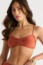 Brown Rust Metallic Twisted Bikini Top, Image 1 of 4