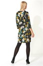 Green Leaf Print 3/4 Sleeve Slouch Dress, Image 3 of 5