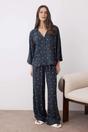Navy WOVCOR Navy 2-Piece Printed Woven Pajama Set, Image 1 of 3